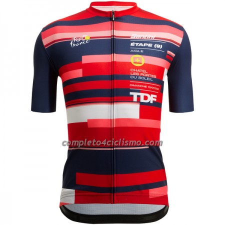 Maglia 2022 Tour de France Manica Corta Aigle-Chatel Rosso Blu Maglia 2022 Tour de France Manica Corta Aigle-Chatel Rosso Blu